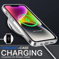Shockproof Phone Bumper Cover Case for iPhone 14 6.1-Inch, Clear, Non-Yellowing