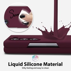 Samsung Galaxy Z Fold 5 Phone Case Liquid Silicone, Cute Thin Slim Soft Rubber G