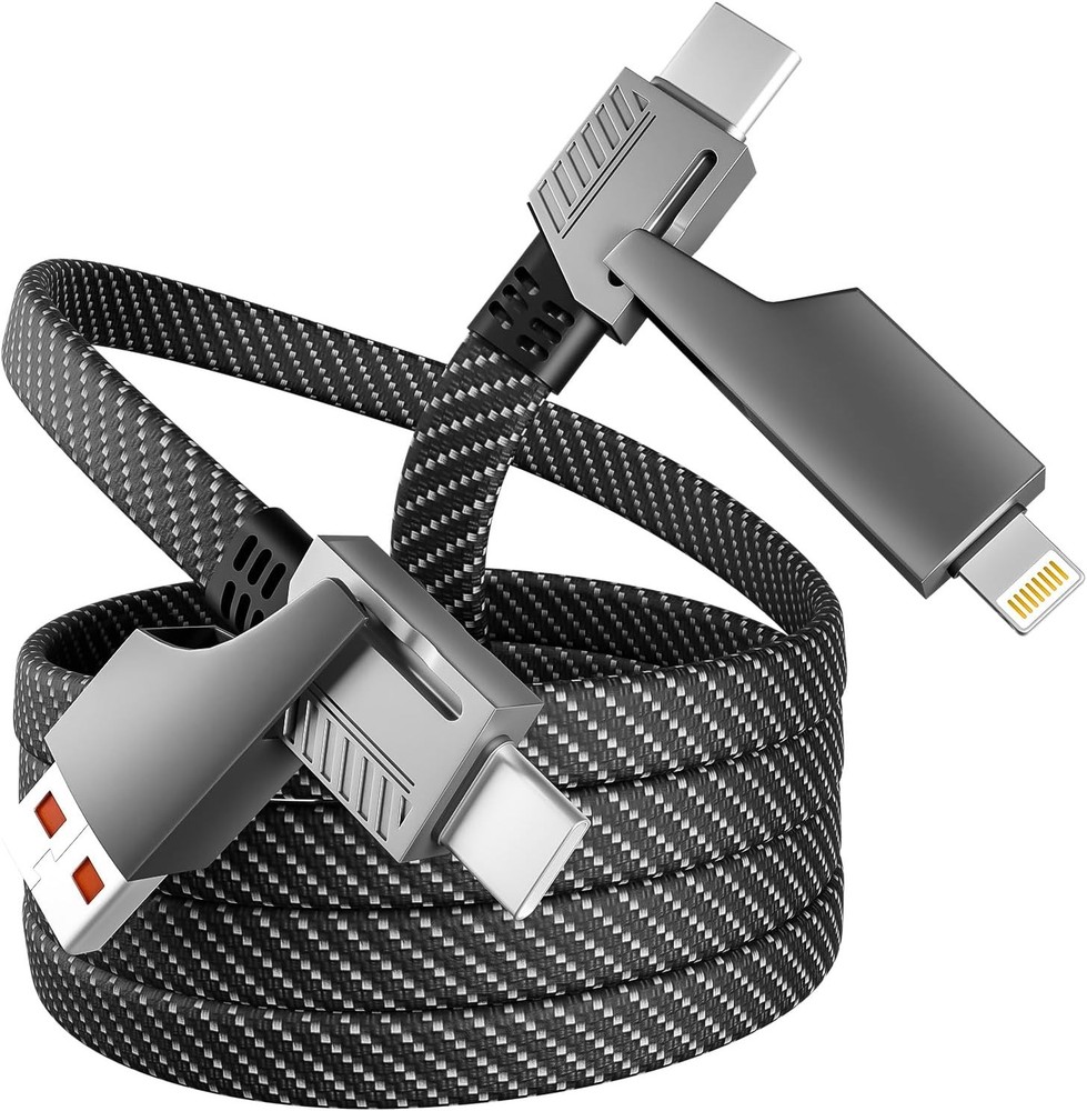 4 in 1 Charging Cable Fast Charging 65W, USB C Multi Charging Cable 4FT