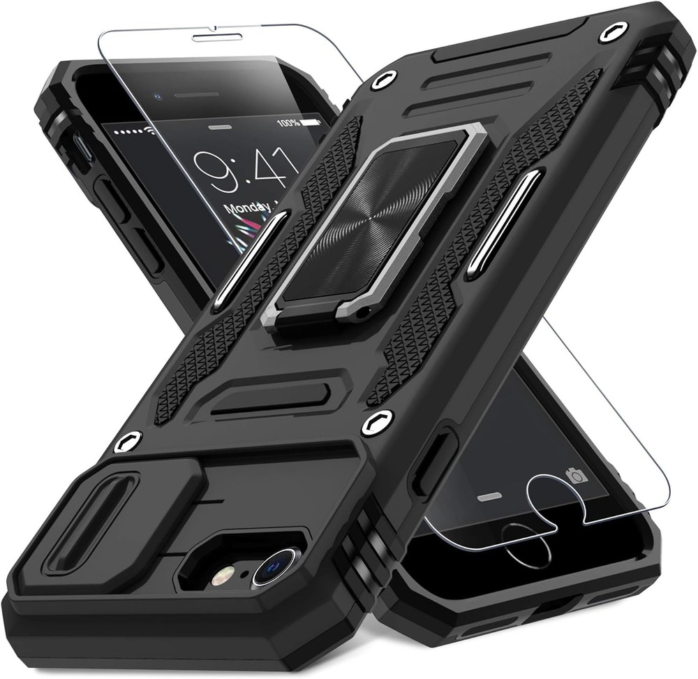 Case for iPhone SE 2022/2020, iPhone 8/7 with Slide Camera Cover + Screen Protec