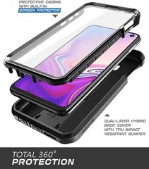 Full-Body Rugged Case & Built-in Screen Protector for Samsung Galaxy S10e Black