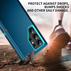 Heavy Duty Shockproof Dust Drop Proof Case for Galaxy S24 Ultra Turquoise 78 Cha