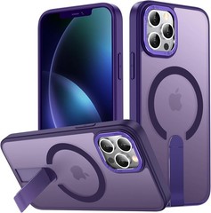 Purple iPhone 12 Pro Max Case with Kickstand, Shockproof Military-Grade, Anti-Sl