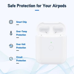Replacement Wireless Charging Case for Airpod 1st 2nd Generation, Bluetooth Pair