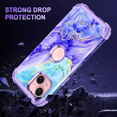 Cobalt Violet iPhone 15 Plus Case, Rugged Three Layer Shockproof Heavy Duty Prot