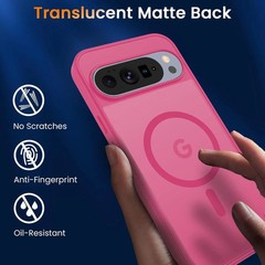 Magnetic Matte Case for Google Pixel 10/10 Pro 6.3-Inch Slim Translucent Hot Pin