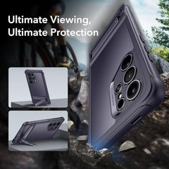 Samsung Galaxy S24 Ultra Case with Extra Protective Front Frame & 3 Kickstand Mo