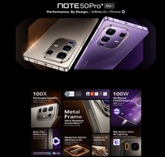 Infinix NOTE 50 Pro+ 5G 256GB+12GB Dimensity 8350 Ultimate 4nm 100x Zoom + OIS