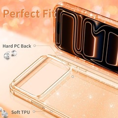iPhone 17 Pro Max Case Clear Glitter, Hard PC Back Shockproof Protective Bumper