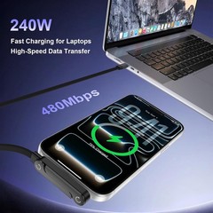 240W USB-C Fast Charger Adapter for Samsung Galaxy S26 Ultra, iPhone 17e 5FT