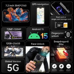 Rugged Moblie 16 Pro MAX 256G 5G Unlocked Smartphone Dual Sim 10000mAh