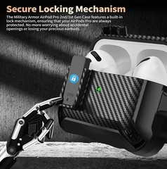 Case Lock for Airpods Pro 2nd/1st Gen with Cleaner Kit & Ear Tips (S/M/L)