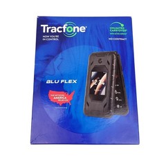 Tracfone Blu Flex B300V Flip Phone Black Open Box Basic Cell Phone