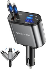 4 in 1 Fast Charging Car Charger USB-C & USB-A for iPhone 17/16/15/14/13/12/11