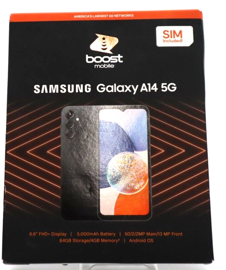 Boost Mobile Samsung Galaxy A14 5G, 6.6″ FHD+, 64GB, Prepaid Smartphone – SEALED
