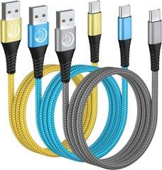 10FT Type-C Charging Cable 3 Pack, Fast Charge for Samsung Galaxy S24 S23 S22