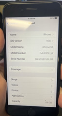 Apple iPhone SE 64GB, MHF83LL/A, Black AT&T Locked Model A2275