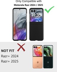 Thin Hard Matte Polycarbonate Phone Case for Motorola Razr 2024/2025/2026 – Blac