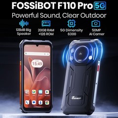 Unlocked FOSSiBOT F110 PRO 5G Rugged Phone Android 15 Bid Speaker Waterproof GPS