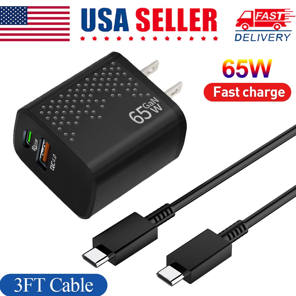 3FT Charger Cable Type c Super Fast Wall Adapter For Samsung Galaxy S23 S22 S21⚡