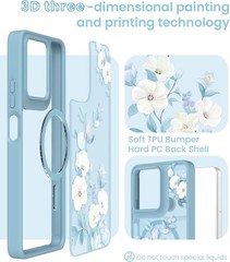Motorola Moto G Power 5G 2025/2026 Floral Phone Case with 2X Screen Protector