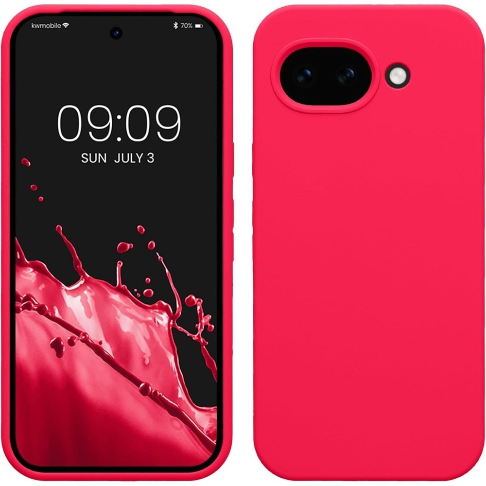 Google Pixel 10a Case – TPU Silicone Phone Cover with Soft Finish – Neon Pink