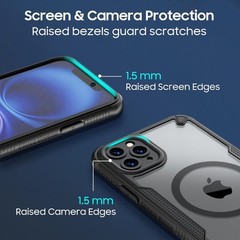 6.5-inch iPhone 11 Pro Max Case, Translucent Matte Back, Shockproof, Black