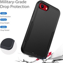 iPhone SE 2020/2022 Case, Heavy Duty Shockproof Protection, 4.7-inch – Black