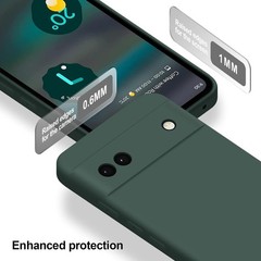 Case for Google Pixel 6A, Soft Silicone Shockproof Slim Cover with Camera Protec