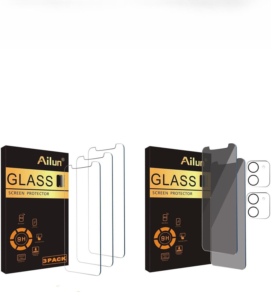 3 Pack Tempered Glass & Privacy Screen Protectors for iPhone 11 6.1 Inch