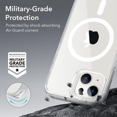 Clear Shockproof Case for iPhone 14/13, Military-Grade Protection, ESR Compatibl