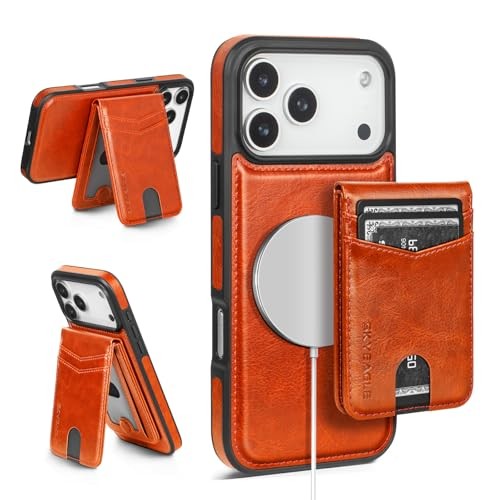Detachable 2-in-1 iPhone 17 Pro Max Wallet Case, RFID Blocking, Orange