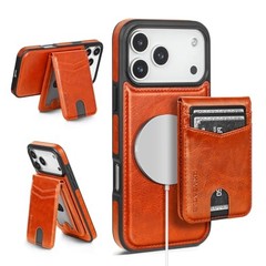 Detachable 2-in-1 iPhone 17 Pro Max Wallet Case, RFID Blocking, Orange