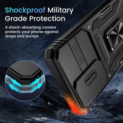 For Samsung Galaxy S24 FE Case with Kickstand & Heavy-Duty Shockproof Hard Cover