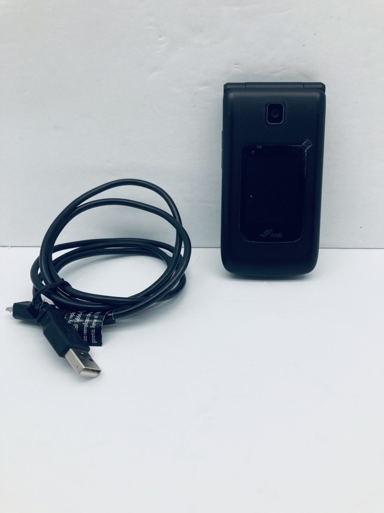 ANS Flip Phone Black U.S. Cellular Compatible Mobile Device Classic Style
