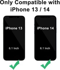 6.1-Inch Case for iPhone 13/14 with Screen Protector & Slide Camera Cover, Olive