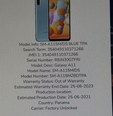 Samsung Galaxy A11 SM-A115M/DS – FOR PARTS ONLY