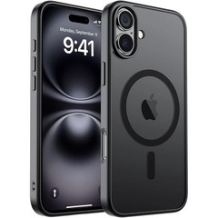 Magnetic for iPhone 16 Plus Case, Military Grade Drop Protection, Black Cover