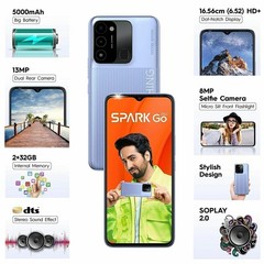 Tecno Spark Go 2022 2 32GB 5000mAh Battery 6.52″ HD Display 13MP Unlocked