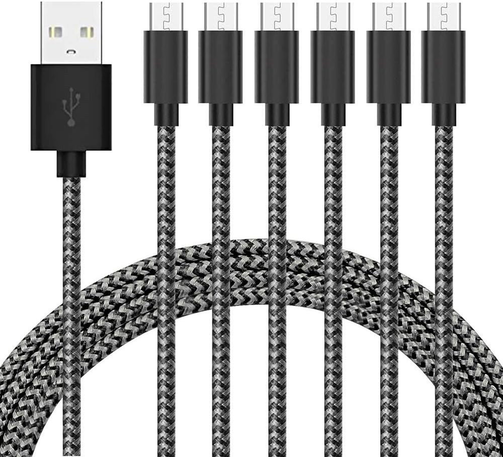 6-Pack 5ft Micro USB Fast Charger Cable for Android, Samsung, LG, Nexus
