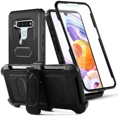 Case for LG Stylo 6 Built-in Protective Film Stand Rugged with Swivel Belt Clip