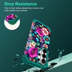 3PCS Heavy Duty Shockproof Case & Soft Silicone Rubber for Galaxy S26 Ultra Deep