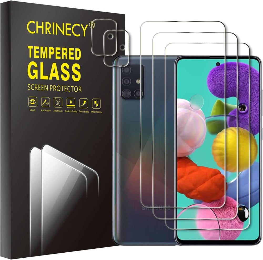[3+2] Screen Protector & Camera Lens Protector for Samsung Galaxy A51 4G / 5G 9H