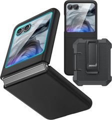 For Motorola Moto Razr 2025 Case w/ Built-in Screen Protector & Belt Clip Cover