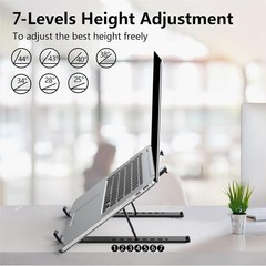 Laptop Stand for Desk, Adjustable Laptop Riser ABS+Silicone Foldable Portable No
