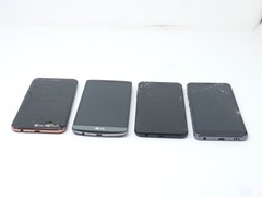 Lot of 4 Working Cracked LG Smartphones – Rebel 4 / Journey / G3 / K20 Plus