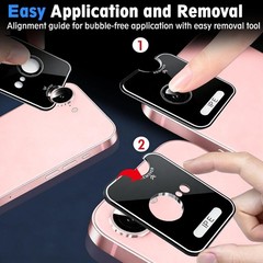 3 Pack Camera Lens Protector for iPhone 17e / 16e, Metal Aluminum, Pink