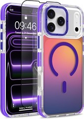 Magnetic Case for iPhone 17 Pro Max Slim Translucent Matte Purple Design 2025