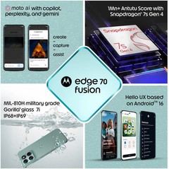 MOTOROLA Edge 70 Fusion (BLUE SURF, 12+256GB) Snapdragon® 7s Gen 4 SmartPhone.