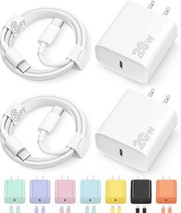 6FT Fast Charging Type C Charger Block for iPhone 17 16 15 & iPad Pro